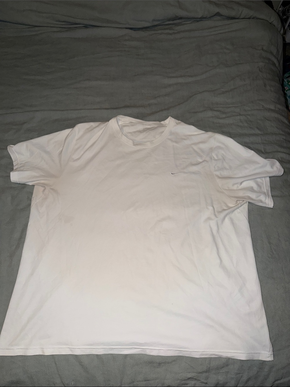 Nike White Crew Tee with Subtle Swoosh